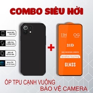 Tpu Case, 21D Tempered Glass Xiaomi Mi 11, Mi 11T, Mi 11 Lite, Mi 11 Pro TPU full Screen Square Edge | Fat case