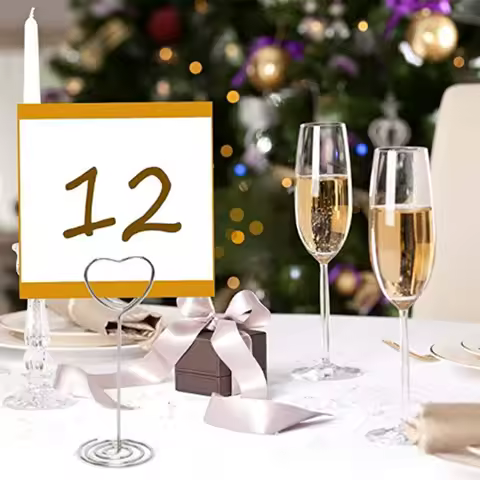NEW-3.5 Inch Table Number Holder Set Of 10 Place Card Holders Table Number Holders Wedding Card Hold