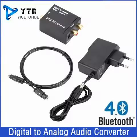 Digital to Analog Audio Converter RCA R/L Output Audio Adapter DAC Amplifier Box For Coaxial Optical