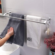 Aluminum Bathroom Towel Hanger Rack Wall Holder Bar No Drilling