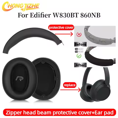 CHONGJIZHE Replacement leather Memory foam Earpads Silicone zipper head beam protective cover For Ed