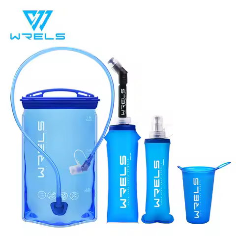 WRELS Foldable Silicone Water Bottle Outdoors Traveling Sport Running Cycling Kettle Water Bottle BP