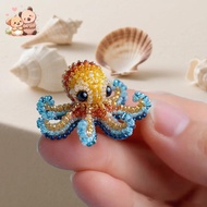 Octopus Bead Embroidery Kit, Beginner-Friendly Sea Creature Beaded Embroidery Kit