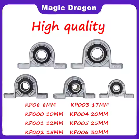 4/10Pcs Zinc Alloy Diameter 8mm 10mm 12mm 17mm Bore Ball Bearing Pillow Block Mounted Support KP08 K