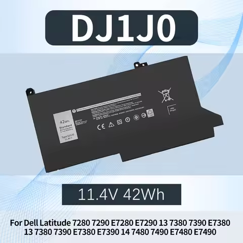 42Wh DJ1J0 Battery For Dell Latitude 7280 7290 E7280 E7290 13 7380 7390 E7380 E7390 14 7480 7490 E74