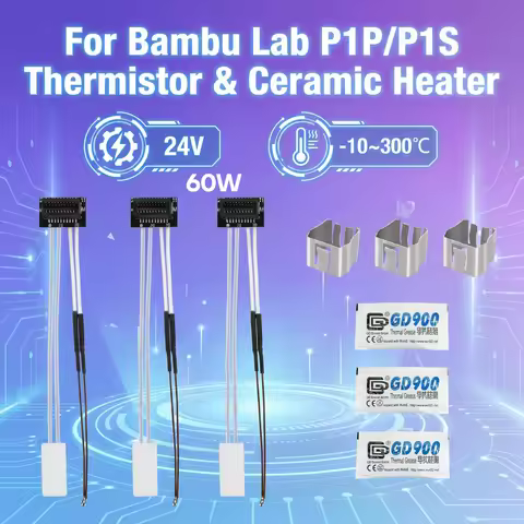 For Bambu Lab P1S P1P Thermistor Bamboo Lab 24V 60W Caremic Heater Temperature Sensor 300℃ Hotend Up