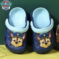 YQ50 PAW Patrol Boys' Hole Shoes Two-Color Cartoon Summer Children's Slippers Bag Heel Beach Shoes Baby Foot Protection