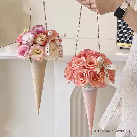 Ice Cream Cone, Fresh Flower Packaging Paper, Thickened Cardboard, Fresh Flower Packaging Paper
