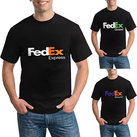 FedEx Unisex Fashion Short Sleeve Crew Neck T-Shirt Graphic Tees Casual for Men Women Funny Blouses 