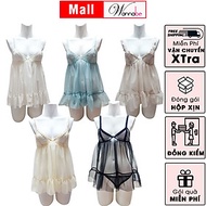 Váy ngủ sexy WANNABE DNC14 đầm ngủ mỏng manh trong suốt cách mặc đồ ngủ quyến rũ chồng TẶNG QUẦN ĐỒN