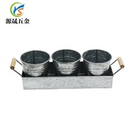 Flower Bucket Pastoral Craft Style Iron Sheet Iron Sheet Flower Bucket Flower Pot Metal Galvanized I