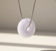 【願‧平安】淡紫翡翠平安扣項鍊 | 天然緬甸玉翡翠A貨 | 送禮