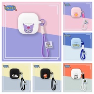 for Huawei FreeClip 2 Kuromi pattern Case Nylon Lanyard Soft Cover Shells Washable Housing Anti Dust