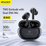 Awei T61 T62 Wireless Bluetooth 5.3 Earphone Environmental Noise Cancelling Headphone with 4 Mic TWS Earbuds