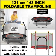 48 Inch (121cm) Foldable Trampoline /  55 Inch (140cm) Home Trampoline with Safety Netting. Exercise Sports Rebounder SG