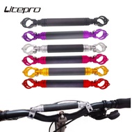 Litepro MTB Bike Full Carbon Fiber M Bent Handlebar Telescopic Rod Bar Crossbar Mobilephone Holder F