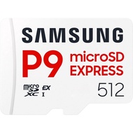 Samsung P9 Express microSD Express Card, 512GB microSDXC Memory Card, Up to 800 MB/s, for Nintendo-S
