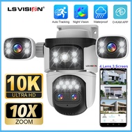 LS VISION 20MP WIFI กล้อง PTZ เลนส์10K 4เลนส์10X ออปติคอลไฮบริดซูมเต็มรูปแบบการมองเห็นได้ในเวลากลางค