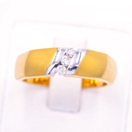 Happy Jewelry แหวนเพชรของแท้ แหวนผู้ชาย ทองแท้9k 37.5% ทองหนาๆ แข็งแรง สวยงาม ME520