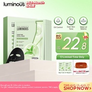 COLORKEY Luminous Green Tea Facial Sheet Masks 10 ea, Oil Control & Acne Care, Deep Hydration, BHA, 