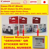 Canon Ink Cartridge PG-47 / CL-57 13ml / CL-57S for Pixma Inkjet Printer E400 / E410 / E460 / E470 /