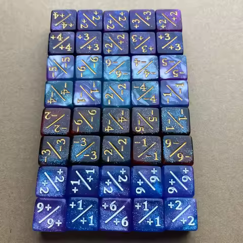 10pcs/lot 16mm Dice D6 Dice Set Counters +1/+1 and -1/-1 of 10 Dice for Math Teaching Kid Arithmetic