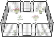 FXW Garden Fence Outdoor for The Yard – 24in(H) x 22.2ft(L) Heavy Duty Metal Animal Barrier for Dog 