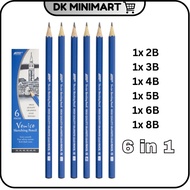 [6 in 1pkt] [2B,3B,4B,5B,6B,8B] SKETCHING PENCIL | ASTAR VENICE SKETCHING PENCIL | VSP6000