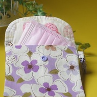 可夾式口罩暫存袋 花花世界紫色 萬用收納小包