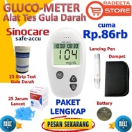 [Promo Price] Sinocare Sinoheart Diabetes Blood Sugar Tester Glucose Meter Glucometer COMPLETE PACKA