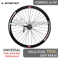 HITAM Wheelset Bicycle Rims Uk 700c 4cm Alloy Black Torpedo Rims Wheels Ready To Be Fixie Racing Road Bike LESPO | High Quality