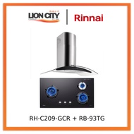 Rinnai RH-C209-GCR Chimney Cooker Hood + RB-93TG Schott Glass Hob