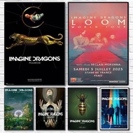 Reka seni poster album klasik kumpulan Imagine Dragons kedap air, sesuai untuk kafe, bar dan dinding