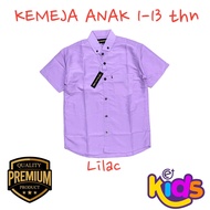 Kemeja Ungu Lilac Anak laki laki polos pendek Baju Hem anak cowok polos lengan pendek 2023