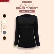 QAYRAA Muslimah Wear Baju Inner Long Sleeve Lycra- Size S-6XL/BLACK
