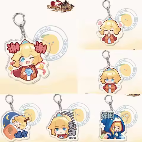 Cartoon Guardian Tales Anime Keychain Double Sided Acrylic Figures Future Knight Princess Key Chain 