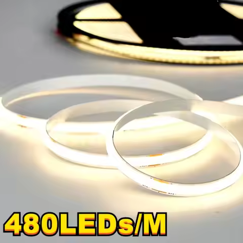 12V/24V COB Strip 8MM COB LED Light Bar 480Leds/M High Density Flexible Ribbon Rope Tape Cabinet Lig