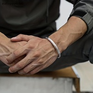 eatopyourb6] Sterling Silver Personality Retro Six-Character Mantra Leather Bracelet Fashion Woven M
