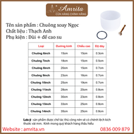 [Hàng sẵn] Chuông xoay thạch anh trắng mờ - chuông ngọc - chuông pha lê - Crystal Singing Bowl - Sou