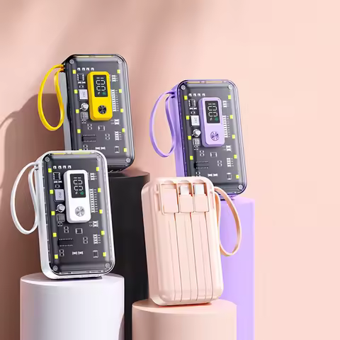 22.5W 10000mAh portable fast charging mobile power box 21700 battery box comes with a three wire min