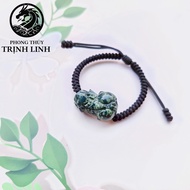 VÒNG TAY TỲ HƯU TẾT CHỈ MOSS AGATE