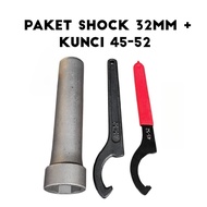 32mm 8pt Deep Shock Socket Wrench + 45-52HOOK For Honda Steering Wrench.