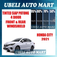 2PLY Honda City 2021 4 Pintu Siap Potong Tinted UV Hitam / Siap Potong Tinted UV Hitam Kereta