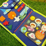 Karpin Montessori Busy Bag Cloth Bag 4 Pages Educational Activities for Children HOOK and Loop Quiet