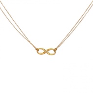 TIFFANY&CO 18K黃金Infinity系列無限吊墜雙鏈項鏈