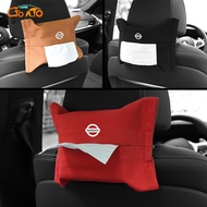 GTIOATO Car Seat Back Napkin Storage Cover Universal Auto Paper Towel Box Car Back Seat Organizers Car Tissue Holder For Nissan Almera Grand Livina Sentra Navara Frontier Latio X-Trail Serena NV200 NV350