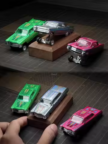 [PreSale] 97m 1:64 Coupe DeVille Metal pink / Metal green / Silver Diecast Model Car