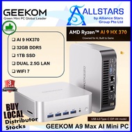 GEEKOM A9 Max AI Mini PC with AMD Ryzen™ AI 9 HX 370 (32GB RAM / 1TB SSD / Dual 2.5G LAN / WIFI7 / T