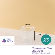 Transparent Clear Aroid Pot (XS Size / 3 inches pot) (Diameter 7.6cm / Height 7cm)