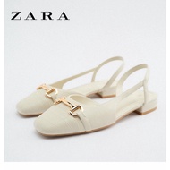 ZARA spring horsebit thick heel square head muller shoes all-match simple lazy single shoes low heel strap sandals